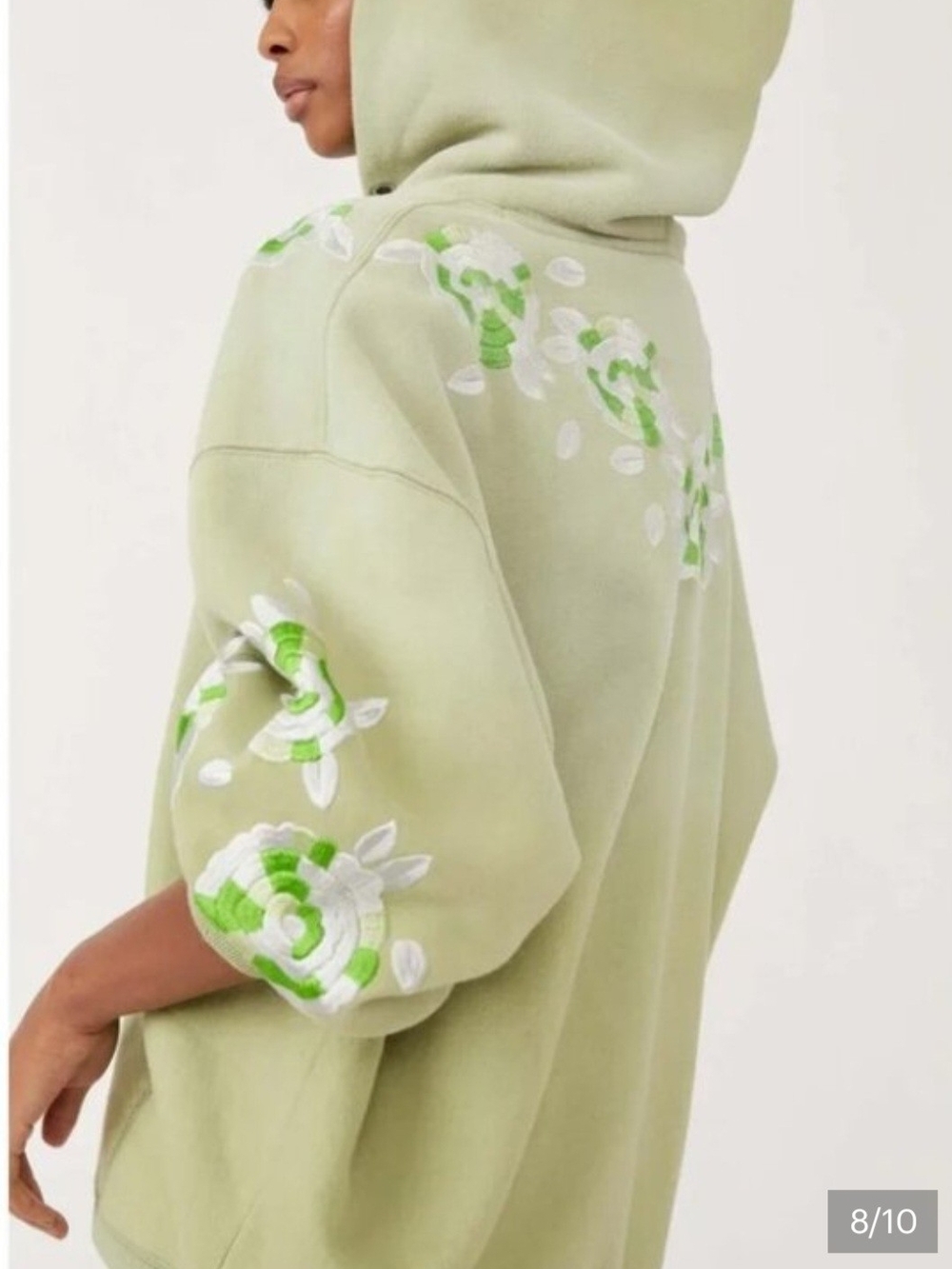 We The Free "Made" Floral Embroidered Hoodie XS Oversized Boho Sweatshirt FP - Picture 5 of 13